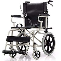ChenCheng Wheelchair Foldable Portable Manual Wheelchair Solid tire Old Scooter Medical Supplies (Color : Black)