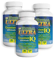 Quantum IQ - 270 Vcaps Kesum Turmeric Curry Leaf Brain Memory Supplement, Vegan Focus Vitamins C and E - Quantum IQ Ultimate - Herbal Ultra