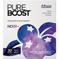 Pureboost Clean Energy Drink Mix. No Sugar, No Sucralose. Healthy Energy Loaded with B12, Antioxidants, 25 Vitamins, Electrolytes. (Acai Alert, 30 Count)