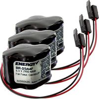 Three PLC Lithium 6V 2900mAh Emergency Lighting Batteries, Replaces Dantona CUSTOM-107 Matt Pack, Energy+ BR-2/3AGCT4A Ge Fanuc 18T Series A98L-0031-0025 Battery Pack PLC Battery Robotics Battery