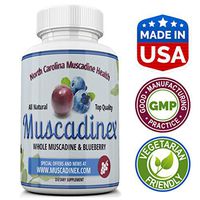 Brain Health - Muscadinex MX2. Blueberry Plus Muscadine. 60x 500Mg Vegetarian Capsules. Made in The USA. Natural Resveratrol and Pterostilbene.