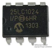 MICROCHIP 25LC1024-I/P IC, EEPROM, 1MBIT, SERIAL, 20MHZ, DIP-8 (5 pieces)