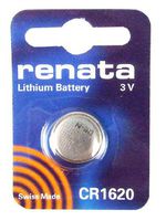 One (1) X Renata Cr1620 Lithium Watch / Key / Gadget Battery 3V Blister Packed - Swiss Made Quality