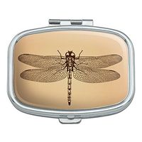 Dragonfly Vintage Insect Rectangle Pill Case Trinket Gift Box
