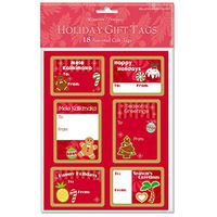Holiday Delights 18 Pack Adhesive Hawaiian Christmas Gift Tag Labels