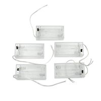 TUOREN 2x 1.5V AA Battery Holder with Leads and Switch Clear-5pcs
