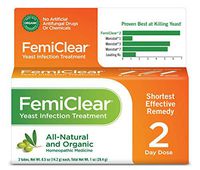 FemiClear 2-Day Yeast Infection Treatment | All-Natural & Organic | Ointment + External Itch Relief Ointment