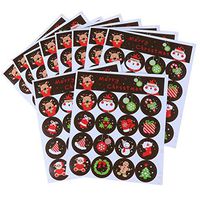 OBANGONG Christmas Sticker Xmas Elements Self-Adhesive DIY Cartoon Sticker Gift Sealing Decoration Paster Baking Packing Label Wrapping Stickers Packaging Envelope Seals(10 Sheets,160 Pcs)