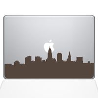 The Decal Guru Cleveland OH City Skyline Decal Vinyl Sticker, 11" MacBook Air, Brown (2356-MAC-11A-BRO)