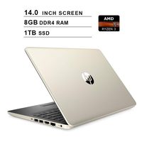 2020 Newest HP Pavilion 14 Inch Premium Laptop, AMD 2-Core Ryzen 3 3200U up to 3.5GHz, AMD Radeon Vega 3, 8GB DDR4 RAM, 1TB SSD, WiFi, Bluetooth, HDMI, Windows 10 Home S, Gold