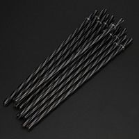 HP95 Disposable Plastic Drinking Straws 9 Inch Reusable Straight Stripe Straws for Wedding Party Family Use,10 Pieces,Black
