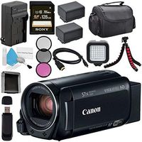 Canon 32GB VIXIA HF R82 HFR82 Camcorder 1958C002 + BP-727 High Capacity Battery + Charger + Sony 128GB SDXC Card + Case + Memory Card Wallet + Card Reader + Mini HDMI Cable + Tripod + LED Light Bundle