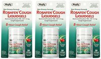 Robafen Cough Liquidgels Dextromethorphan HBr, USP 15mg, 20 Liquidgels (3 Packs)