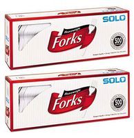 SOLO gbv 827263 Heavyweight Plastic Cutlery, Forks, White, 6.41 in, 500/Carton, 2 Pack