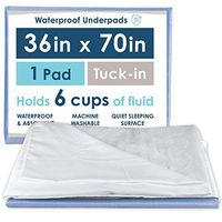 Washable Waterproof Mattress Sheet Protector Bed Extra Large Underpad - 36in x 70in with Tuck-in Tails