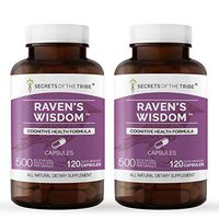 Secrets Of The Tribe - Raven's Wisdom, Cognitive Health Formula, Herbal Supplement Blend (2x120 Capsules)