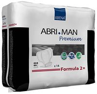 Abena Abri-Man Male Pouch Incontinence Shields, Formula 2, 168 Count (12 Packs of 14)