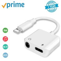 Headphones Adapter for iPhone 8 Adaptor 3.5mm Jack Dongle Earphone Connector Convertor 2 in 1 Music Charger Cables Charge & Audio Compatible for iPhone XS/XR/8Plus/7/7Plus Compatible All iOS Systems