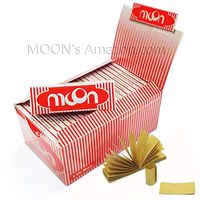 50 booklets Moon Wood 1 1/4 Rolling Papers Pack of 2000 Leaves with Tips