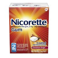 Nicorette Nicotine Gum to Quit Smoking, 2 mg, Cinnamon Surge Flavored Stop Smoking Aid, 160 Count