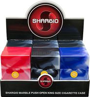 Shargio Marble King Size Push Open Button Cigarette case Display of 12ct