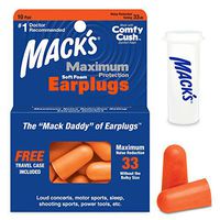 Mack’s Maximum Protection Soft Foam Earplugs – 10 Pair, 33 dB Highest NRR – Comfortable Ear Plugs for Sleeping, Snoring, Loud Concerts, Motorcycles and Power Tools