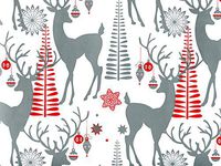 Christmas Gift Wrap Paper - Decorative Deer - 24 inches x 85 feet