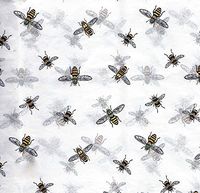Bumble Bees on White Tissue Paper # 253-10 Large 20" x 26" Sheets
