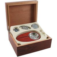 Walnut 6pc Cigar Humidor Gift Set 25 Count