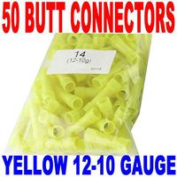(50) Wire Butt Connectors Yellow Nylon 12-10 AWG Gauge