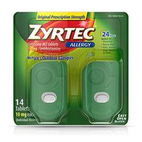 Zyrtec 24 Hour Allergy Relief Tablets, 10 mg Cetirizine HCl Antihistamine Allergy Medicine, 14 ct
