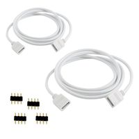 RGBZONE 2 Pack 1M 3.3ft Extension Cable Connect Female Plug to SMD 5050 RGB LED Strip light with Free 4pcs 4pin Connector