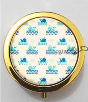 BlackKey Animal Whale Pattern 3-Compartment Decorative Pocket Gift Box Case Organizer for Pill, Color 2 -662