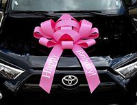 CarBowz Big Pink Car Bow, Happy Birthday Bow, Giant 30" Bow, Non Scratch Magnet, Weather Resistant Vinyl