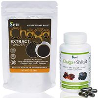 Sayan Siberian Wild Forest Chaga Mushroom Extract Powder 2 Oz and Chaga with Shilajit 90 Vegetarian Capsules - Wild-Harvested Dietary Supplement for Immune System Support + Natural Energy Boost