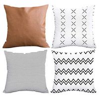 Xisheep Easter Day Home Décor ， Cushion Cover Geometric Short Plush Leather European Style Mixed Cushion Cover 45x45 4Pc Pillow Case - Multicolor