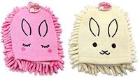 Microfiber Cleaning Mitten Cute Bunny Set of Two (White/Pink)