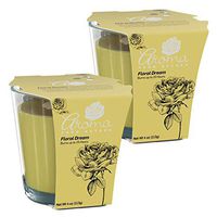 Aroma From Nature Floral Dream 4 oz AireCare Scented Candle - 2 Pack - Aromatherapy Candles - Home Fragrance - Apothecary Glass With Single Wick