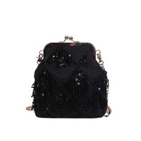 Fashionhe Women's Bag Crossbody Bag Shoulder Bag Tassel Solid Color Bag Cosmetic Bag Handbag Travel Daypack(Black)