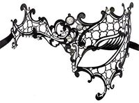 Face mask Shield Veil Guard Screen Domino False Front Metal monocular Diamond Venice Half face mask Dance mask Cosplay Halloween Party Show mask Black