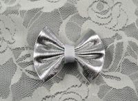 20pcs Leatherette Flowers Bows Wedding Appliques Craft U Pick (Silver)
