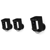 Ring Spotlight Cam Battery HD Security Camera with Built Two-Way Talk and a Siren Alarm, Black, Works with Alexa - 3-Pack