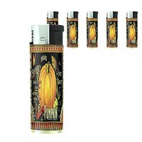 Perfection In Style Butane Refillable Electronic Lighter Set of 5 Pieces Vintage Halloween Design 001