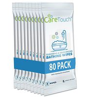 Care Touch Body Wet Wipes with Cleansing & Deodorizing Solution - Shower Wipes for Adults - Great for Gym, Camping, Travel and Bathing (80 Wipes Total)