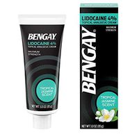 Bengay Pain Relieving Lidocaine Cream Topical Analgesic, Tropical Jasmine Scent, 3 oz