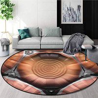 RUGSMAT Fractal Dining Room Home Bedroom Carpet Floor Mat,Bizzare Pentagon Shape Home Decor Foor Carpet Diameter-39