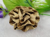 10pcs Pineapple Silk Ribbon Flower Cabbage Flowers/Trim/Sewing Rose (Brown)