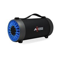 AXESS SPBT1059 Portable Indoor/Outdoor Bluetooth Media Speaker with Built-In FM Radio Rechargeable Battery and 4" Subwoofer Blue