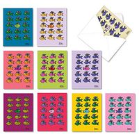 Stand Out in Crowd - 10 Fun Graduation Cards with Envelopes (4 x 5.12 Inch) - Student and Graduate Bulk Graduation Note Card Set - Assorted Boxed Stationery Notecard M3914GDG-B1x10