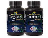 Tongkat ali root - Tongkat Ali 200:1 Premium Extract - Boost libido (2 Bottles - 120 Capsules)